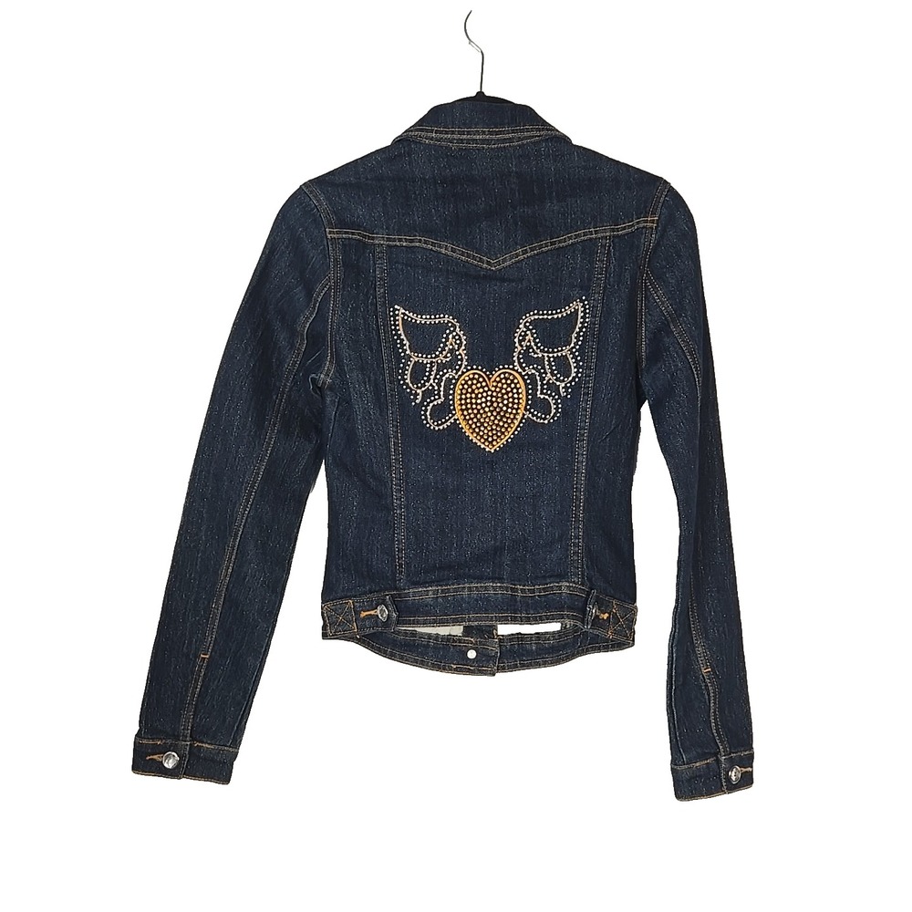 Foeyal- Embellish Studded Sparkle Denim Jacket Junior Size Small S